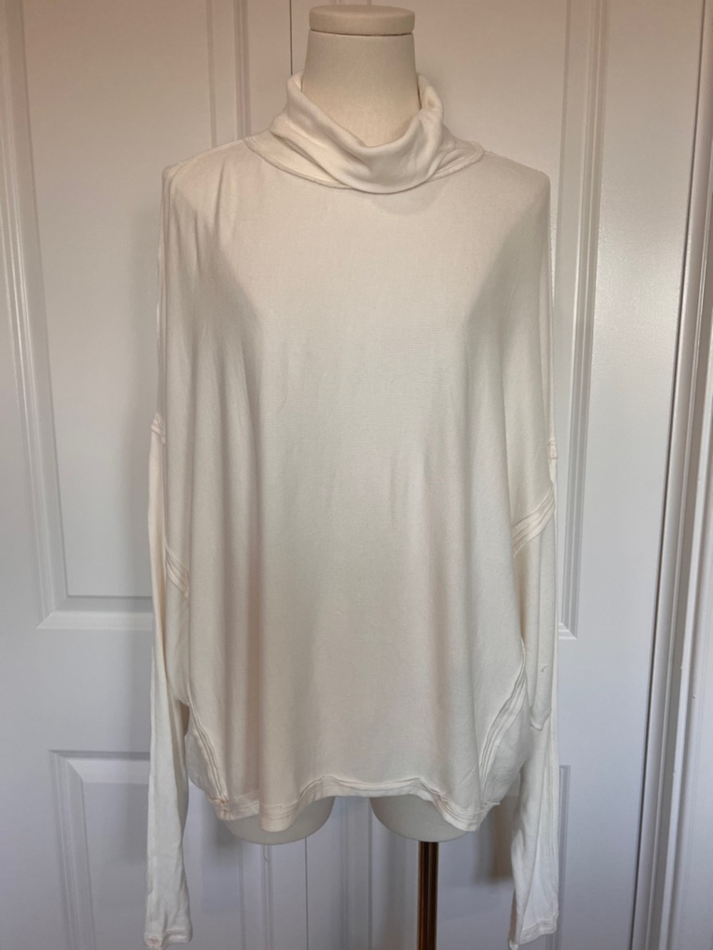 We The Free Cream Knit Label Tank with Black Accent